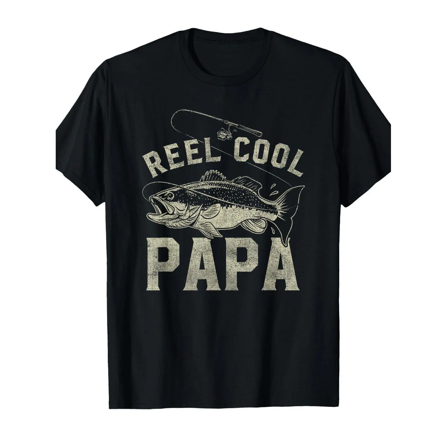 Reel Cool Papa Funny Father'S Day T-Shirt - Casual Crew Neck, Short Sleeve, Regular Fit, Cotton, All-Season Comfort, Ideal for Daily Wear & Weekend Outings, Everyday Tshirt | Humorous Graphic Tee | Comfortable Fit