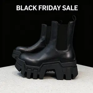 Men's Stylish Chelsea Boots - Durable Rubber Sole, Thick Platform for Height Boost, Slip-On Design, Versatile for All Seasons