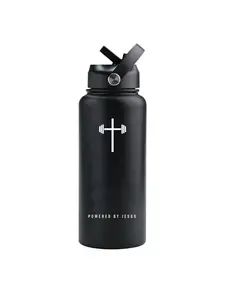 Powered By Jesus 32oz Insulated Water Bottle