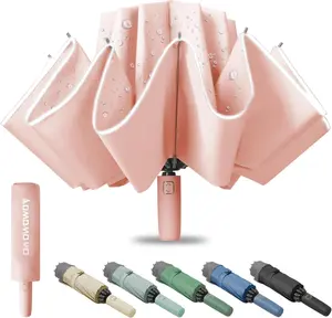 Windproof Travel Umbrella for Rain, Large Portable Reverse Folding  Umbrella, Inverted Design, Compact Auto Open Close with Durable  Canopy, Fits Backpack/Women Men, 45.6 Inch