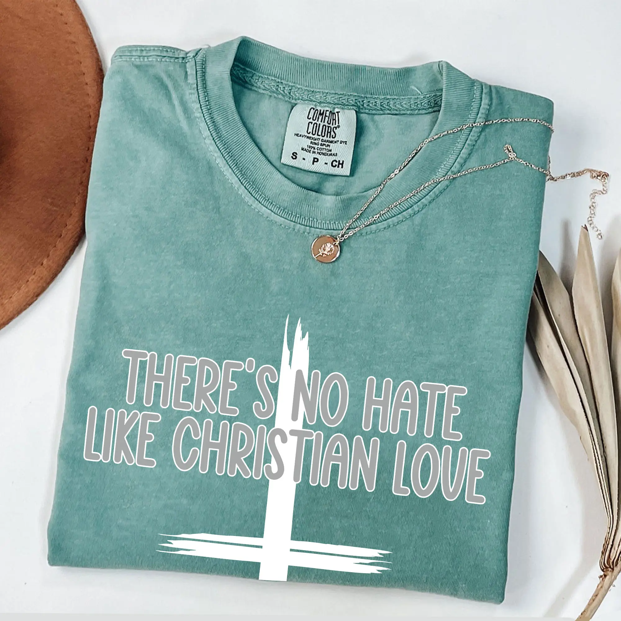 Comfort Colors There's No Hate Like Christian Love Shirt, Anti Religion, Atheist Agnostic Shirt, Comfort Colors Shirt