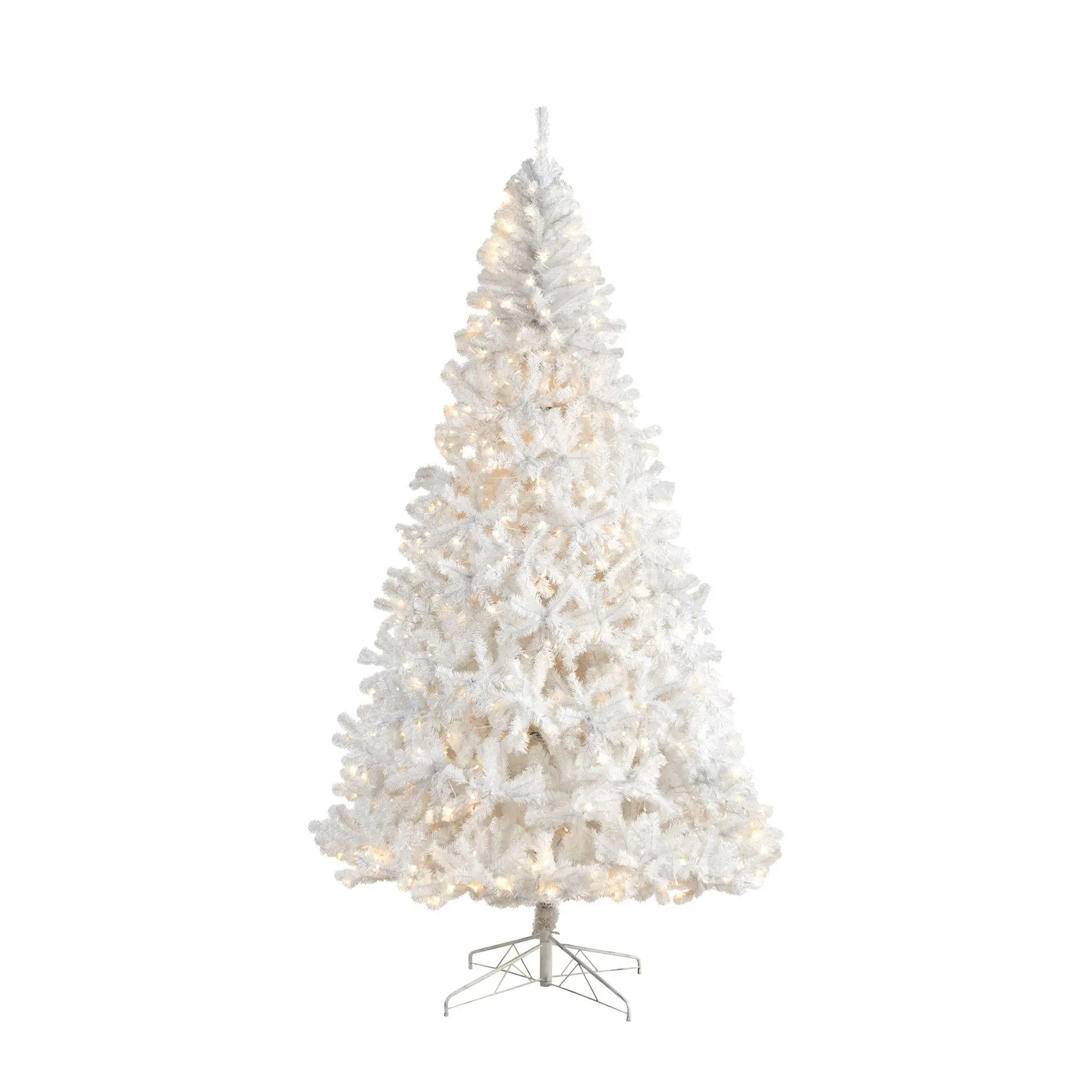 Nearly Natural 9' White Christmas Tree with 650LED Lights