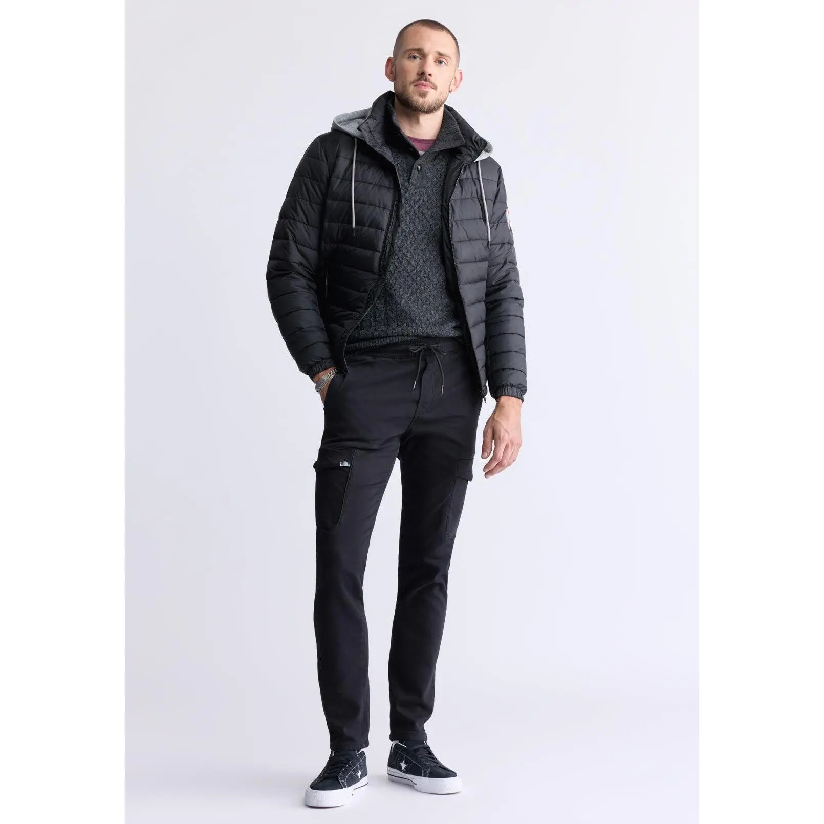 Vince Men's Quilted Zip-Up Jacket, Black - OBMFE003