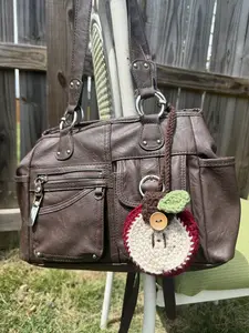 Handmade Crochet Apple Coin Purse Bag Charm