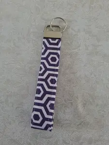 Purple and White Wristlet Keychain