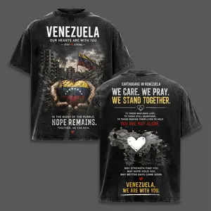 Venezuela Our Hearts Are With You Graphic T-Shirt, Hope Remains Earthquake Support Tee, Inspirational Compassion Solidarity Shirt, Meaningful Humanitarian Gift