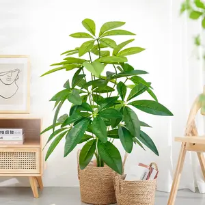 Lucky Money Tree Artificial Plant Pot with Dense Foliage, Perfect for Indoor Outdoor Decor, Easy Maintenance Ideal for Weddings Events, Decorative