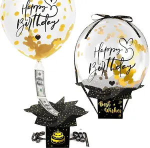 Upgraded Birthday Money Box for Cash Gift Pull, Funny Pull Money Balloon Box Happy Birthday Surprise Set, Birthday Gifts for Women Men Best Friend Girlfriend Wife Sister