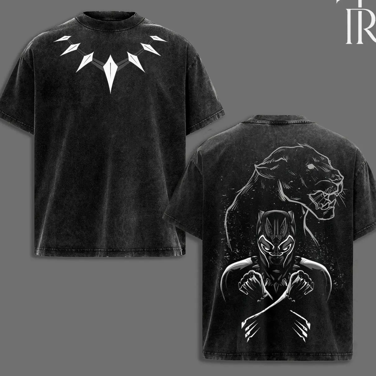 Limited BBlack Pantherr " T’Challa" King of wakanda - MCU Edition Double Printed Oversize Lightweight Acid Washed Tee Comic/ TV show Graphic Design Top Cotton Streetwear - Movie lovers / Comic Superheroes T-Shirt Clothes Menswea SBV