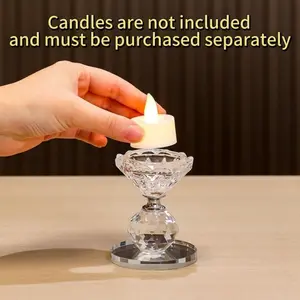 Unique Crystal Candlestick 🎁 One-of-a-Kind Gift for Family! Exquisite, versatile 2-in-1 design — shines as chic desktop decor & casts warm glow as a candle holder. Crafted with sparkling premium crystal, durable & eye-catching. Stand out from ordinary gi
