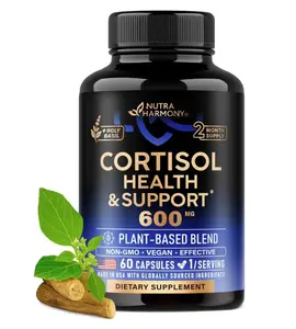 Cortisol Supplement for Women - Holy Basil | Ashwagandha | Rhodiola | L-Theanine - Plant-Based Hormone Balance - Mood, Focus & Sleep Support - Made in USA - Vegan, Non-GMO - 60 Capsules for 2 Months