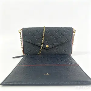 Pre-owned LV Blue Full Leather Multi Pochette Accessoires D0111