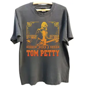 Tom Petty Tribute T-Shirt, Runnin' Down A Dream Vintage Graphic Tee, Classic Rock Music Lover Gift, Retro Oversized Concert T-Shirt, Unisex Top, Rock And Roll, Festival	