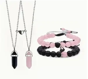 Necklace & Bracelets  Crystal Charms Necklace Matching Pendant Friendship Necklace for Couples Gifts Best Friend