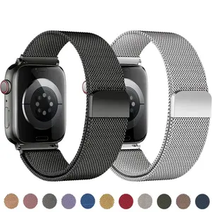 Metal Band for Apple Watch Strap 49mm 46mm 42mm 45mm 44mm 41mm 40mm Milanese Loop Bracelet for iWatch 11 10 9 8 7 6 5 4 SE Ultra