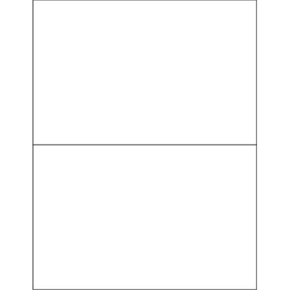 Box Partners LL270 White Removable Rectangle Laser Labels - 8.5x5.5 in, Pack of 200, for Office Labeling Needs