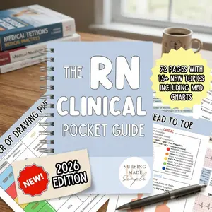 RN Clinical Pocket Guide, Nursing School Clinical Reference and Bedside Notes, Essential Nursing Skills and Quick Study Guide, Practical Resource for Students Exam Prep and Clinical Practice, Compact Nursing Reference for Daily Use