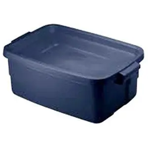212 MAIN Rubbermaid 726016 3 gal Roughneck Storage Tote - Dark Indigo Metallic, Home Organizers, Organiser, Durable Polyethylene Plastic, Attic Safe, Secure Snap Storage Container