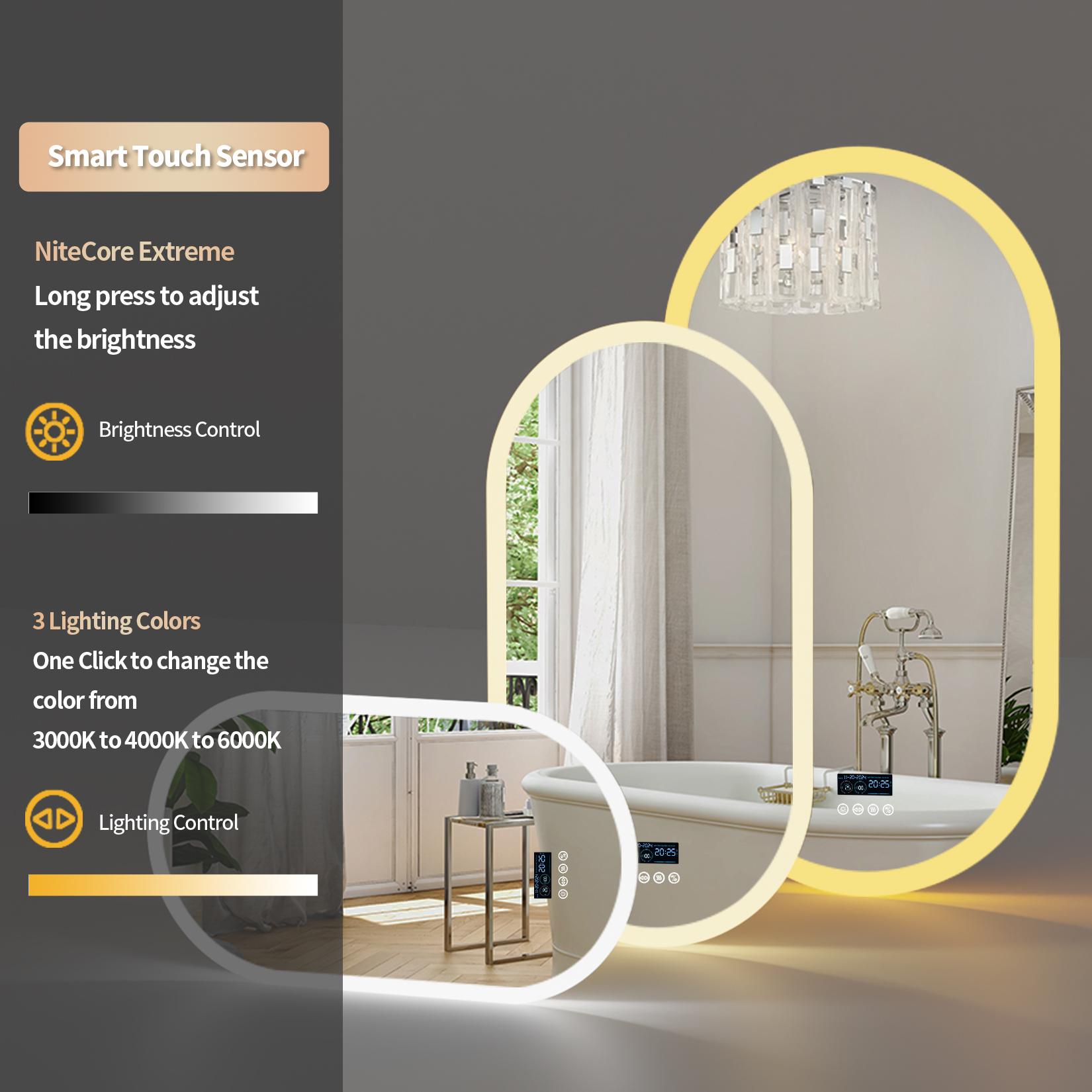 LumiBased Oval Led Light Bluetooth Bathroom Mirror  20X32