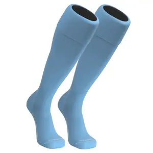 PEAR SOX Euro Solid Knee High Soccer Socks with Arch and Ankle Support (Sky Blue)
