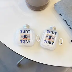 Creative Sake Bottle Cap Earphone Case for AirPods 2 3 4 Pro Pro2 Pro3, Basketball Buckle, Hangable Bag Accessory