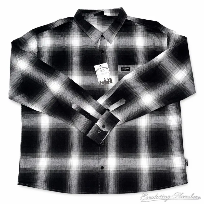 Men's Town Shadow Plaid Flannel Shirt, Menswear Long Sleeve Casual Top