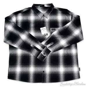 Men's Town Shadow Plaid Flannel Shirt, Menswear Long Sleeve Casual Top