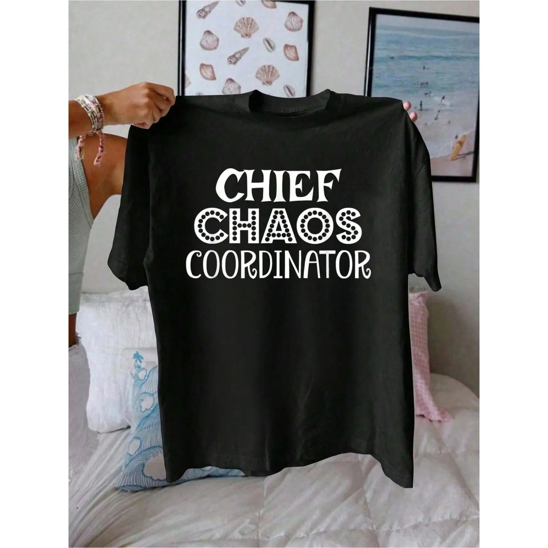 100% Cotton Chief Chaos Coordinator Funny Tshirt Mom Dad T-Shirt graphic tees men crop tops summer outfits for men summer tops T-Shirt