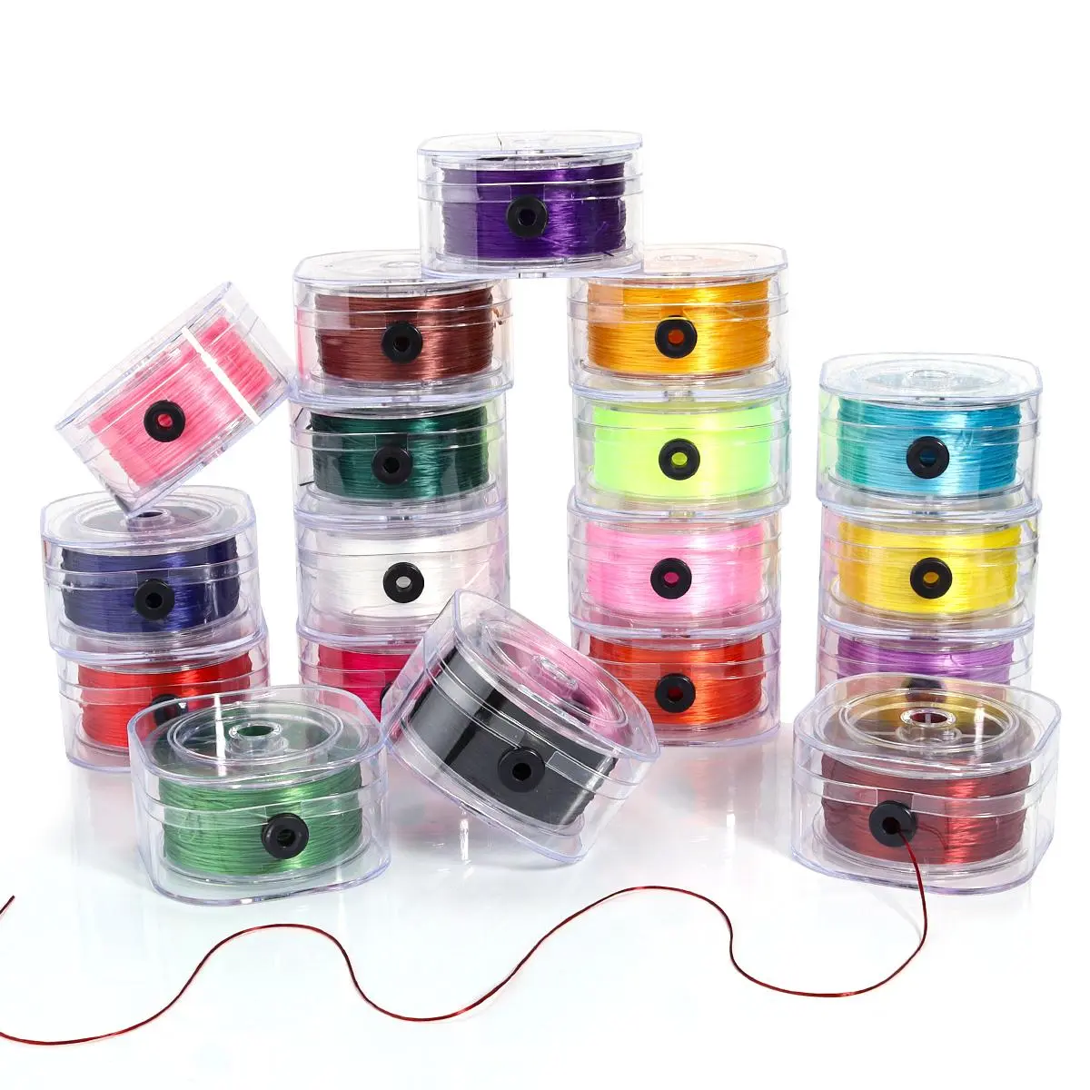 90M/Roll 0.8mm Strong Elastic Beading Cord Colorful Flat Rope Cord Thread String For DIY Jewelry Making Bracelet Necklace Cords