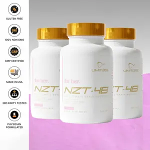 3 Bottles of NZT-48 FOR HER LIONS MANE Ultimate Brain Booster by LIMITLESS - Ashwagandha Supplement for Mindfulness, Focus & Energy