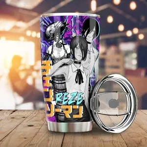 [New Anime Drinkware - Sale Up To 35%] Reze Tumbler Cup, Chainsaw Man Anime Car Accessories, Bomb Girl Travel Mug, Dark Romance Drinkware, Anime Fan Gift
