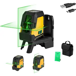 Level Self Leveling - 100Ft Rechargeable Cross Line , Green Line leveler Tool for Construction, Floor Tile, Home Renovation with Magnetic Pivoting Base, Target Plate & Portable Bag