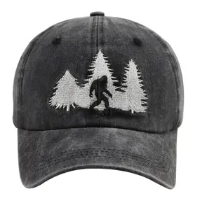 Bigfoot Hats for Men Women, Funny Adjustable Cotton Embroidered Sasquatch Baseball Cap