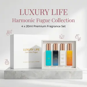 4x20ml Sweet Vanilla Perfume Set for Women, Gourmand Fragrance Inspired by Marshmallow Oud, Long Lasting Travel Eau De Parfum, Layering Scent Gift