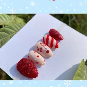Rudolph Christmas press-on nails