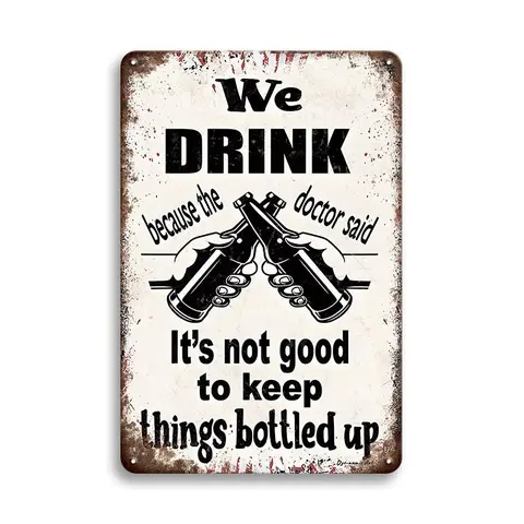 Vintage Beer Letter Pattern Humor Metal Tin Sign, 1 Count Retro Home Decor Hanging Decorative Plaque, Wall Decor for Home Living Room, Bedroom, Bar, Restaurant, Rustic Farmhouse Design, Home Decor Products