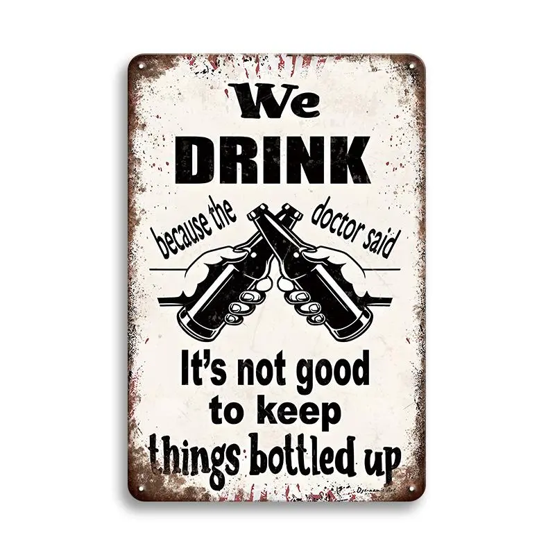 Vintage Beer Letter Pattern Humor Metal Tin Sign, 1 Count Retro Home Decor Hanging Decorative Plaque, Wall Decor for Home Living Room, Bedroom, Bar, Restaurant, Rustic Farmhouse Design, Home Decor Products