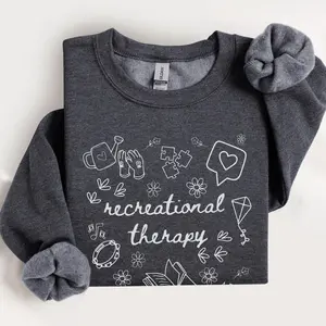 Recreational Therapist Gift, Recreation Therapy Sweatshirt with Doodle, Rec Therapy Tee, RT Grad Gift