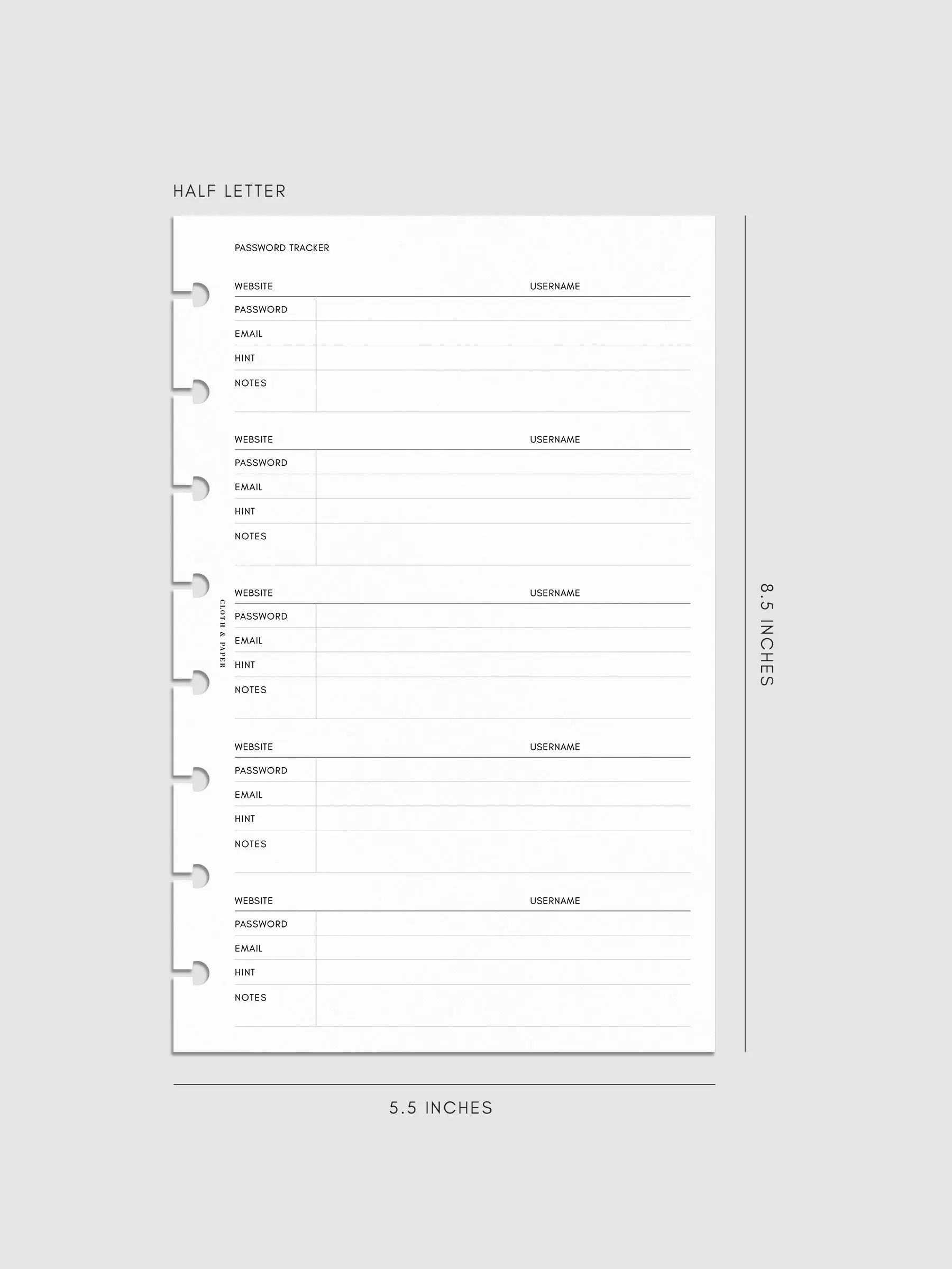 Half Letter 8-Disc Punch