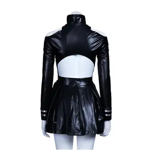 JP Anime Tokyo Ghoul Ken Kaneki Cosplay Costume Touka Kirishima PU Leather Black Fight Uniform Dress Women Halloween Party Suit