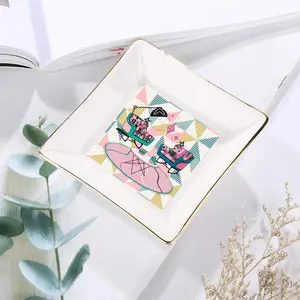 Atomic Reading Cats, Kitschy Kitchen Dessert Appetizer Cat Plates