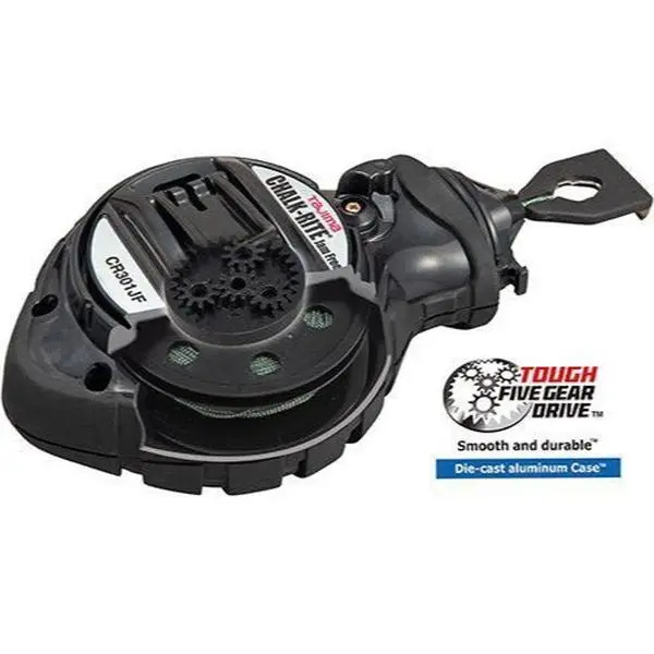 Tajima Tools CR301JF 100' Black Body Chalk Line Tool with Tough Five Gear Drive Smooth Durable Die Cast Aluminum Case