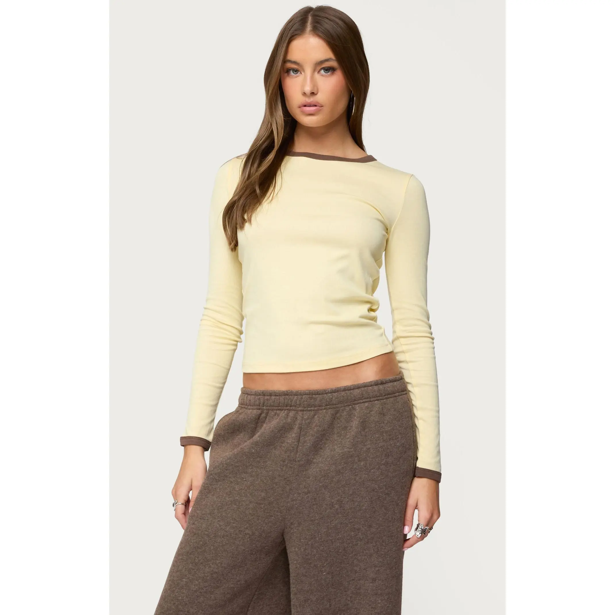 Edikted Women's Zander Contrast Long Sleeve T-Shirt