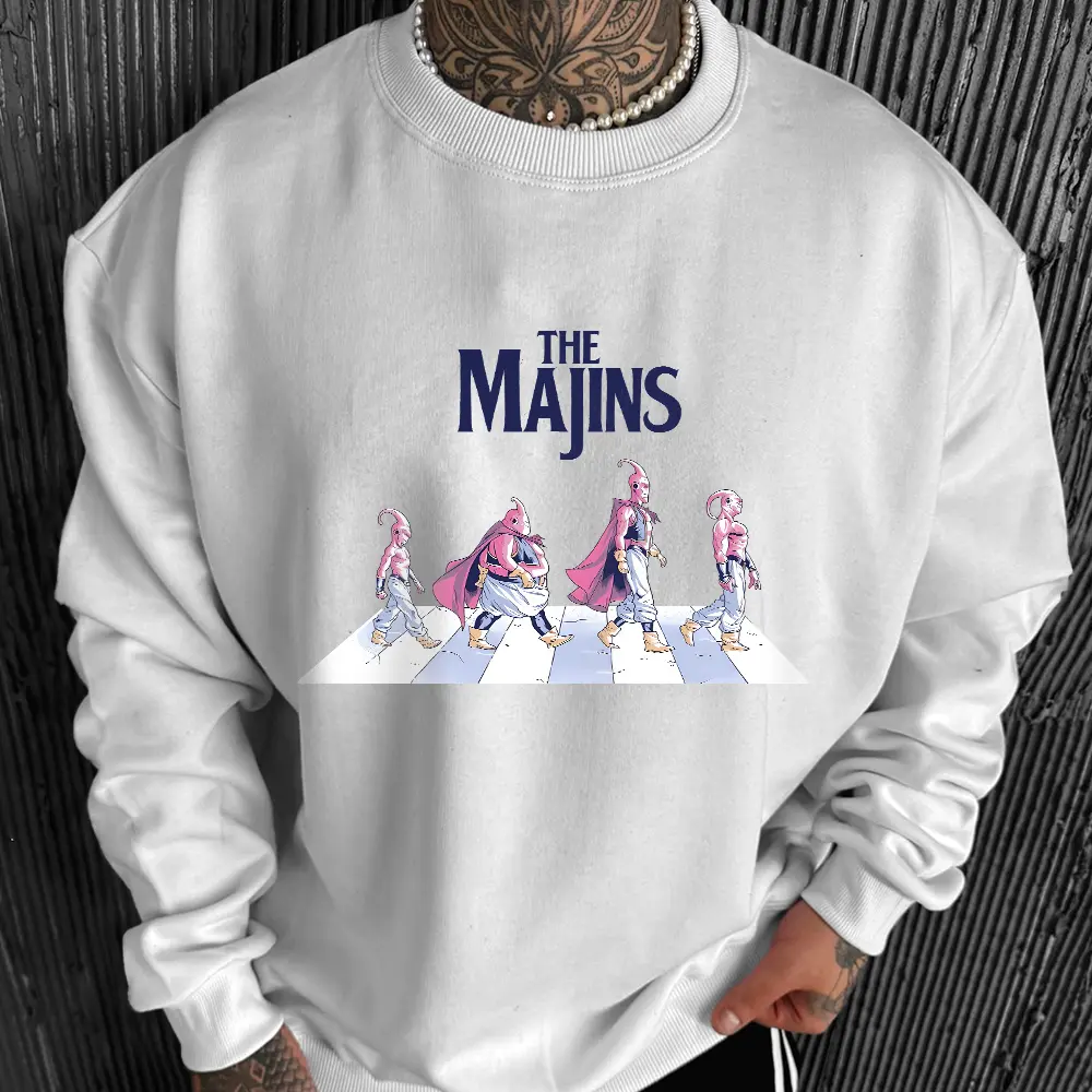 [TikTok Shipping] Unisex 300g Cotton Graphic Sweatshirt, 80s-90s Streetwear, Anime Funny Design, Fall Freshness Outfits, Men's Gift Top
