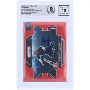 Akira Tozawa WWE Autographed 2022 Panini Prizm Red Prizm #27 Beckett Fanatics Witnessed Authenticated 10 Card - Fanatics Authentic Certified