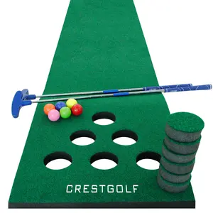 New Home Golf Experience | CRESTGOLF 12-Hole Putting Mat - Indoor Practice Rug, Precision Challenge Training Tool