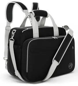 Mellories 4 in 1 Convertible Baby Diaper Bag - Converts from Tote to Backpack Stroller & Crossbody - Black Baby Travel Bag - Gift for Moms