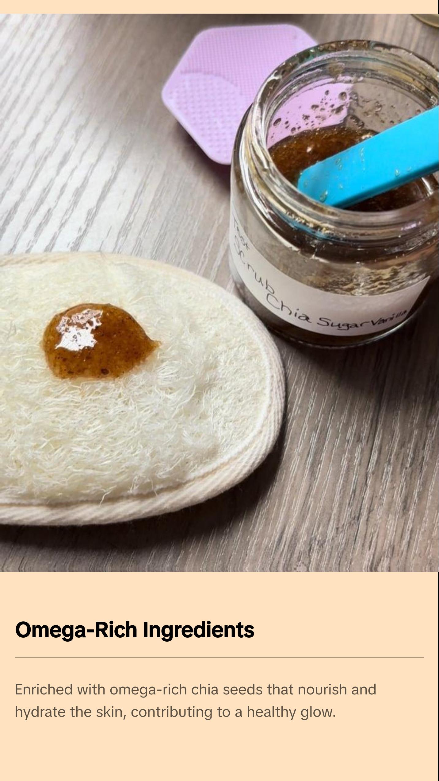 Triple Sugar Chia Sugar Scrub - 3 Sugar Chia Body Scrub Exfoliating & Skin Softening Vegan Formula with Brown Raw & Cane Sugar Omega-Rich Chia Seeds & Moisturizing Oils Aloe Aloe Vera Triple Sugar Chia Sugar Scrub - 3 Sugar Chia Body Scrub Exfoliating & Skin Softening Vegan Formula with Brown Raw & Cane Sugar Omega-Rich Chia Seeds & Moisturizing Oils Aloe Aloe Vera