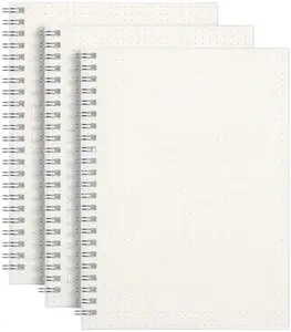 Dotted Journals Spiral Notebook 3 Pack, A5 Bullet Dot Grid Journal with 100 GSM Thick Dotted Paper, Transparent Hardcover, 80 Sheets, for Bullet Journaling, Artist Writing Drawing, 5.7" x 8.3"