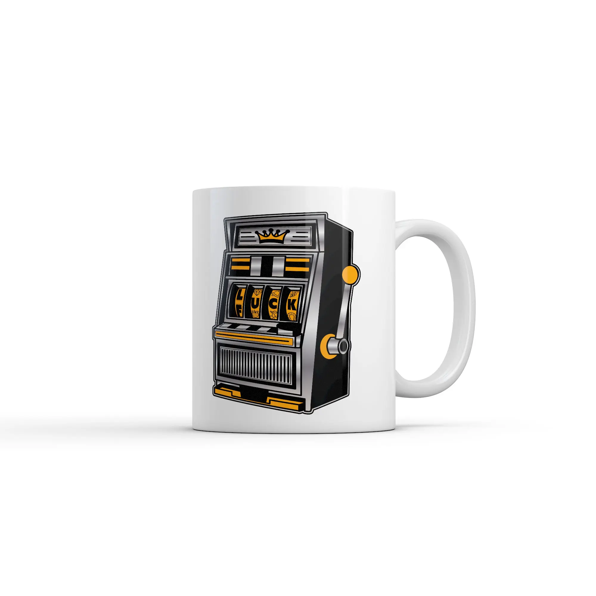 Lucky F*ck Mug Funny Sarcastic Slot Machine Graphic Novelty Coffee Cup - 11oz Funny Coffee Mugs Ceramic Printed Drinkware Cup